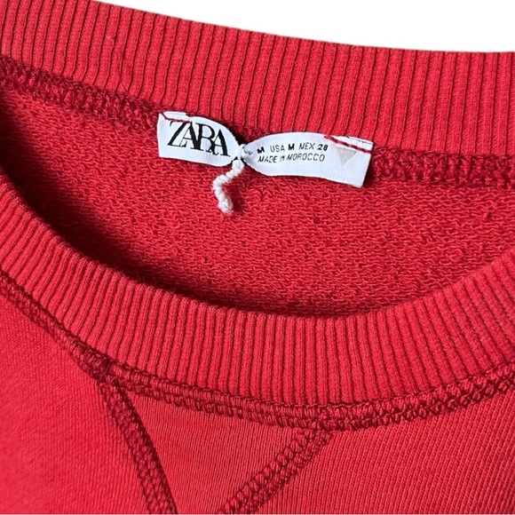 Zara NY 82 Varsity Patch Embroidered Distressed Trim Short Sleeve Sweatshirt Tee - Picture 7 of 7